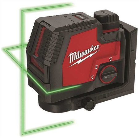 Milwaukee Tool 100 ft. REDLITHIUM Lithium-Ion USB Green Rechargeable Cross Line Laser Level with Charger 3521-21